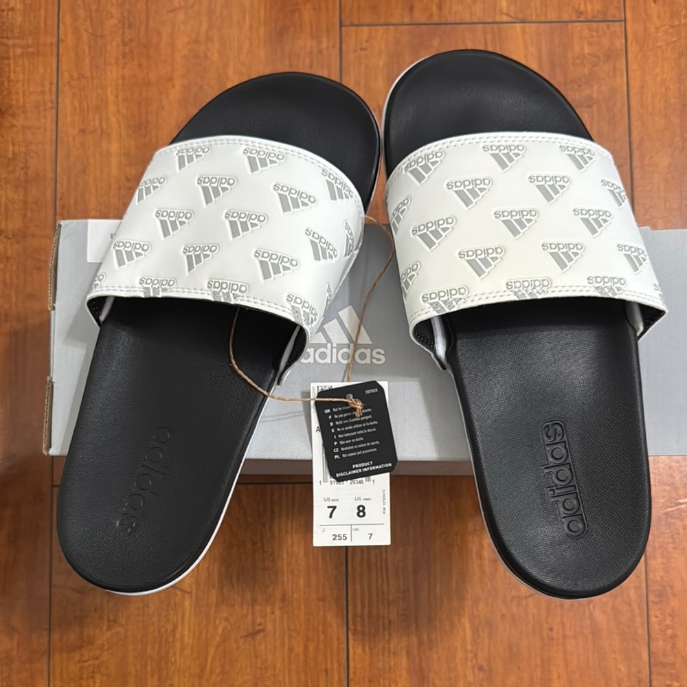 NWT Adidas Monochrome Logo Slide Sandals